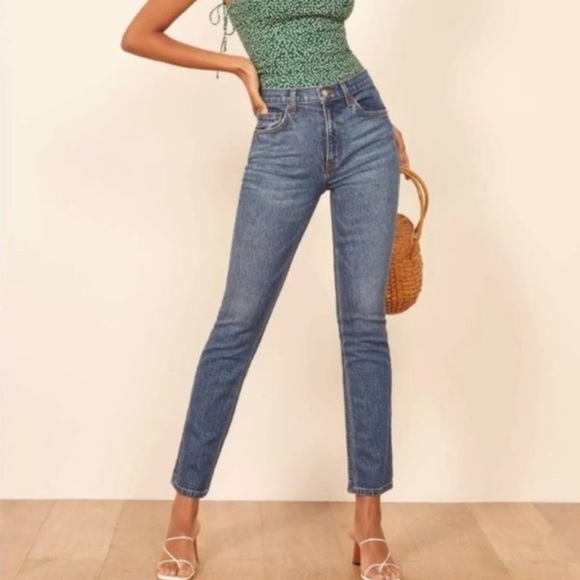 Reformation Jeans High Rise Liza Straight in Lanai 25 - Picture 1 of 4